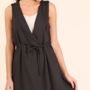 Umgee Sleeveless Open Front Vest with Drawstring